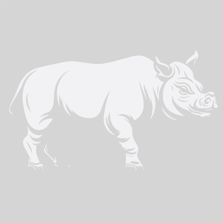 rhinoceros on a gray background, vector illustration, epsのイラスト素材
