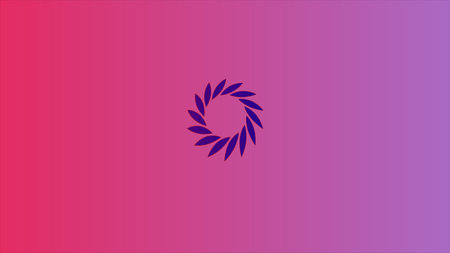 wreath leaf logo vector icon illustration graphic design in blue purple colorの写真素材