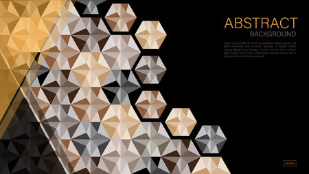 Geometric background vector, polygonal graphic, Minimal Texture, cover design, flyer template, banner, web page, book cover, advertisement, printing template, Black concept, decoration wallpaper.のイラスト素材