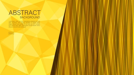 Geometric background vector, polygonal graphic, Minimal Texture, cover design, flyer template, banner, web page, book cover, advertisement, printing template, yellow concept, decoration wallpaper.のイラスト素材