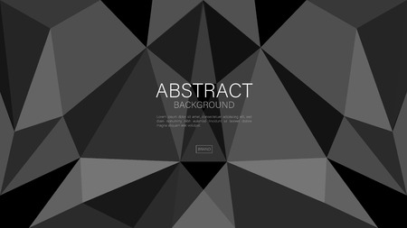 Black polygonal background, Geometric vector, graphic, Minimal Texture, cover design, flyer template, banner, web page, book cover, advertisement, printing template, Black concept, decoration wallpaper.のイラスト素材