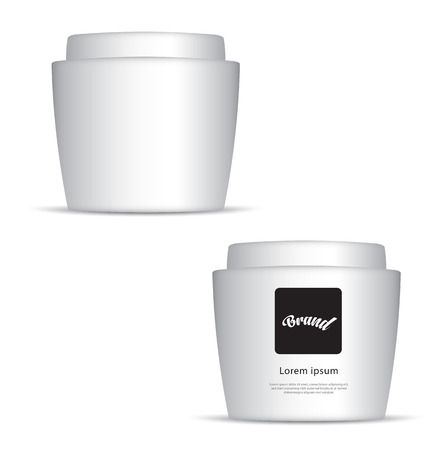 White Tall cosmetic bottle mockup for cream, lotion, gel, tooth paste, sauce, glue, paint. Packaging design. cosmetics product. vector illustration.のイラスト素材