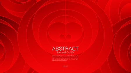 Red abstract background, wave, Geometric vector, graphic, Minimal Texture, cover design, flyer template, banner, web page, book cover, advertisement, printing template, decoration wallpaper.のイラスト素材