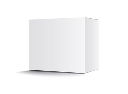 White package box vector, package design, 3d box, product design, realistic packaging for cosmetic or medical, paper boxes.のイラスト素材