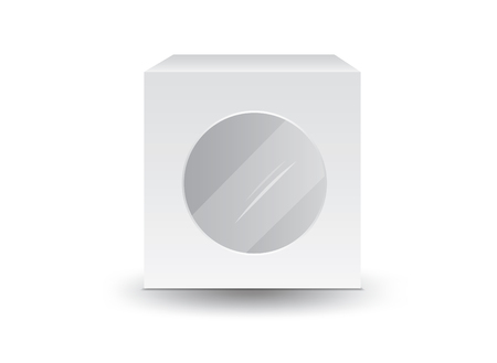 White package box vector, package design, 3d box, product design, realistic packaging for cosmetic, food, Bakery or medical, paper boxes.のイラスト素材