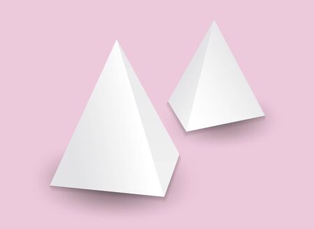 White 3d pyramid, Vector illustration, Box Packaging For Food, Gift Or Other Products, Product Packingのイラスト素材