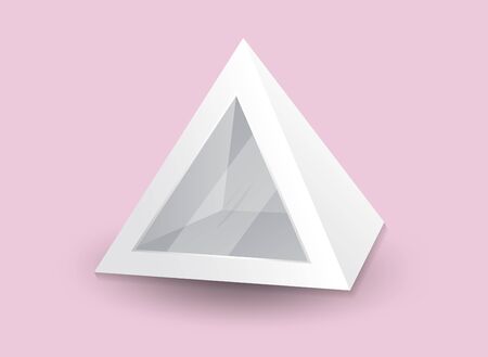 White 3d pyramid, Vector illustration, Box Packaging For Food, Gift Or Other Products, Product Packing, tentのイラスト素材