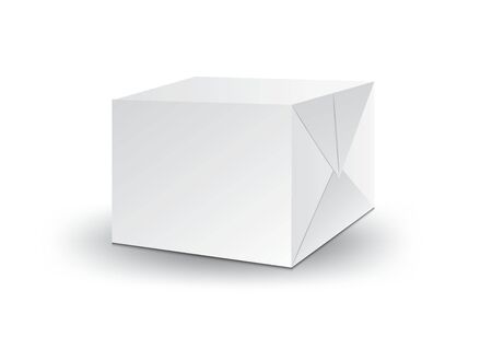 White package box vector, package design, 3d box, product design, realistic packaging for cosmetic or medical, paper boxes.のイラスト素材