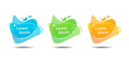 Set of liquid color abstract geometric shapes banner vector template, Colorful trendy  background, memphis design, logo, web icon designのイラスト素材