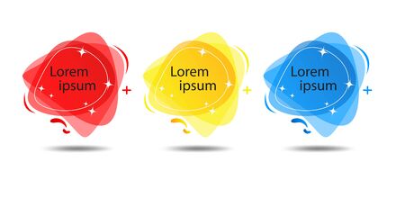 Set of liquid color abstract geometric shapes banner vector template, Colorful trendy  background, memphis design, logo, web icon designのイラスト素材