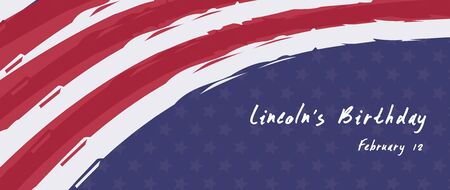 Lincoln's birthday holiday background vector, USA  banner template, poster, billboard, card, invitation.のイラスト素材
