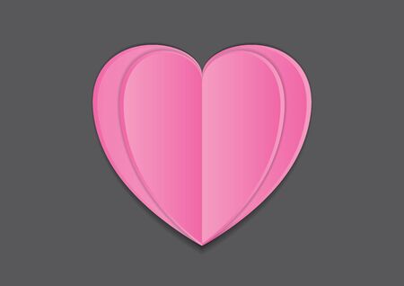 Pink heart vector illustration for valentine's day, wedding. heart paper cut vector designのイラスト素材