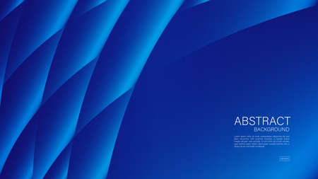 Blue wave abstract background, Geometric vector, graphic, cover design, flyer template.のイラスト素材