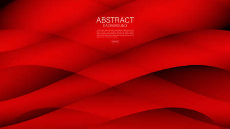 Red wave abstract background, Geometric vector, graphic, Minimal Texture, red cover design, flyer template, banner, web background, book cover, advertisement, printing template, decoration wallpaper.のイラスト素材
