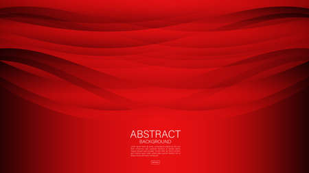 Red abstract background, wave graphic, Geometric vector, Minimal Texture, web background, red cover design, flyer template, banner, book cover, advertisement, printing, decoration wallpaper. vectorのイラスト素材