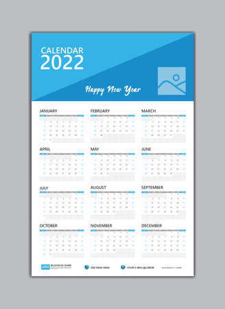 Wall Calendar 2022 template. Week Starts on Saturday. Set of 12 Months for calendar 2022 year. Desk calendar 2022 template. Printing design. memphis geometric patterns. vector illustration.のイラスト素材