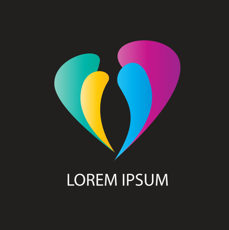 Love  design concept vector illustration, abstract heart  creative vector, symbol, icon design, colorful sign template, t-shirt designのイラスト素材