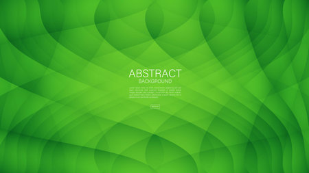 Green wave abstract background, wave pattern, Minimal Texture, web background, Green cover design, flyer template, banner, book cover, wall decoration, wallpaper, Geometric background designのイラスト素材