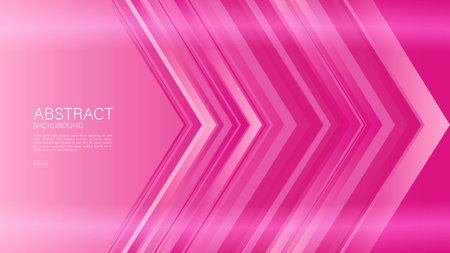 Pink abstract background, arrow lines, Geometric vector, graphic, technology digital template, cover design, backdrop, banner, web background, book cover, advertisement, pink gradient background.のイラスト素材
