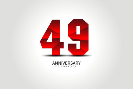 49 Year Anniversary Celebration Logo red vector, 49 Number Design, 49th Birthday Logo, Logotype Number, Vector Anniversary For Celebration, Invitation Card, Greeting Card. logo number Anniversaryのイラスト素材
