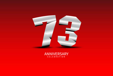73 Year Anniversary Celebration Logo silver vector, 73 Number Design, 73th Birthday Logo, Logotype Number, Vector Anniversary For Celebration, Invitation Card, Greeting Card. logo number Anniversaryのイラスト素材