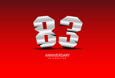 83 Year Anniversary Celebration Logo silver vector, 83 Number Design, 83th Birthday Logo, Logotype Number, Vector Anniversary For Celebration, Invitation Card, Greeting Card. logo number Anniversaryのイラスト素材