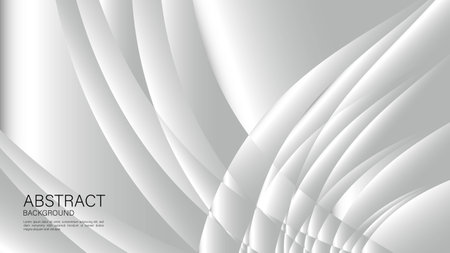Gray background, white wave background design, Geometric vector, Minimal Texture, cover design, flyer template, advertisement, abstract background template, decoration wallpaper, book cover, vectorのイラスト素材