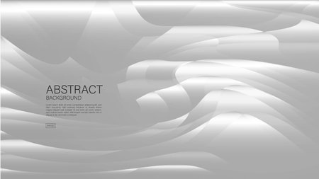 Gray background, white wave background design, Geometric vector, Minimal Texture, cover design, flyer template, advertisement, abstract background template, decoration wallpaper, book cover, vectorのイラスト素材