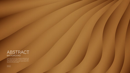 Brown abstract background, wave graphic, Geometric vector, Minimal Texture, web background, Brown cover design, flyer template, banner, wall decoration, wallpaper, Brown background vectorのイラスト素材