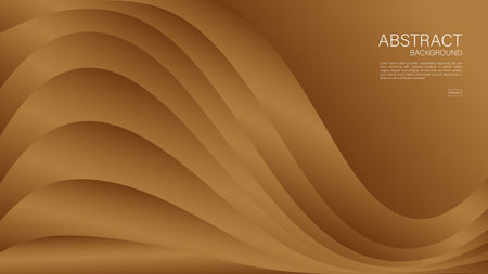Brown abstract background, wave graphic, Geometric vector, Minimal Texture, web background, Brown cover design, flyer template, banner, wall decoration, wallpaper, Brown background vectorのイラスト素材