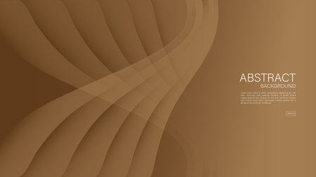 Brown abstract background, wave graphic, Geometric vector, Minimal Texture, web background, Brown cover design, flyer template, banner, wall decoration, wallpaper, Brown background vectorのイラスト素材