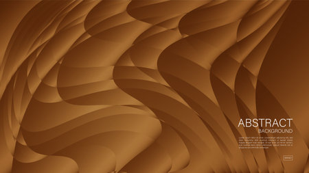 Brown abstract background, wave graphic, Geometric vector, Minimal Texture, web background, Brown cover design, flyer template, banner, wall decoration, wallpaper, Brown background vectorのイラスト素材