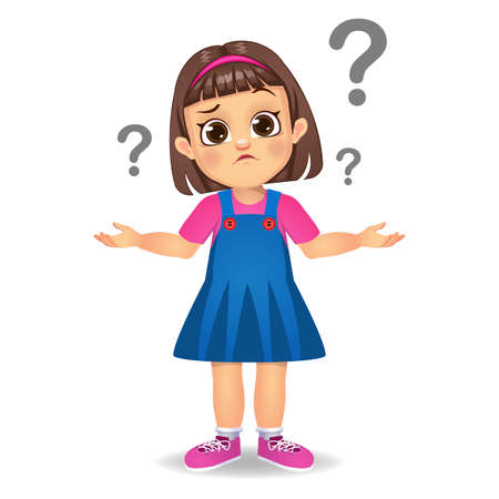 cute kid thinking idea vectorのイラスト素材