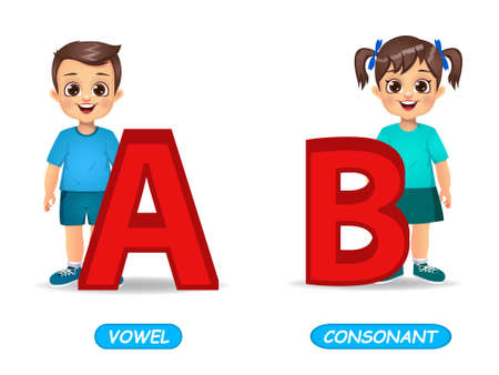 example of opposite adjectives word for kids. isolated on white backgroundのイラスト素材