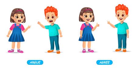 example of opposite adjectives word for kids. isolated on white backgroundのイラスト素材