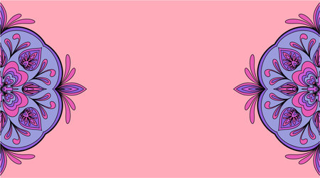 Horizontal Background design with mandala patternのイラスト素材