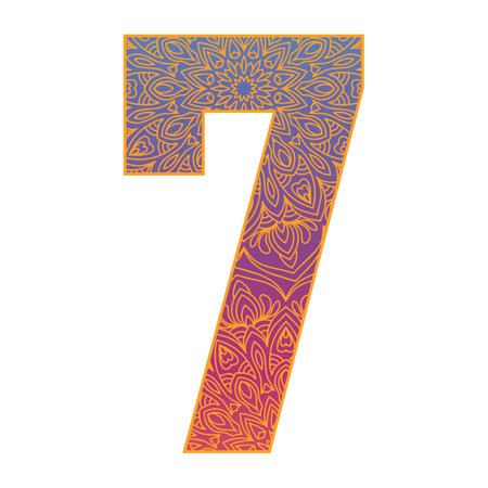 colorful alphabet letter with ornamental mandala design, gradient color alphabetのイラスト素材