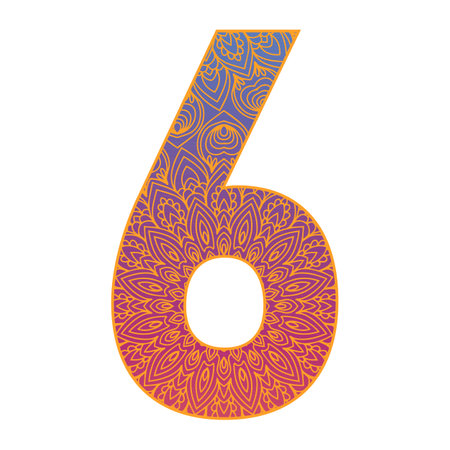 colorful alphabet letter with ornamental mandala design, gradient color alphabetのイラスト素材