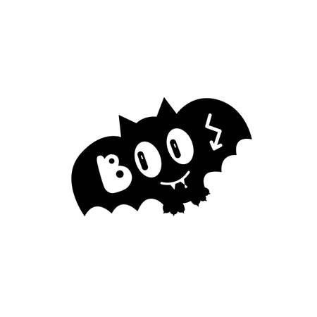 Bat with boo lettering. Vector illustration.のイラスト素材