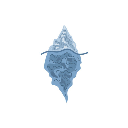 Iceberg with an underwater part. Vector illustration.のイラスト素材
