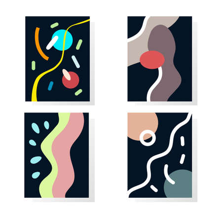Set of cards with an abstract pattern. Vector illustration.のイラスト素材