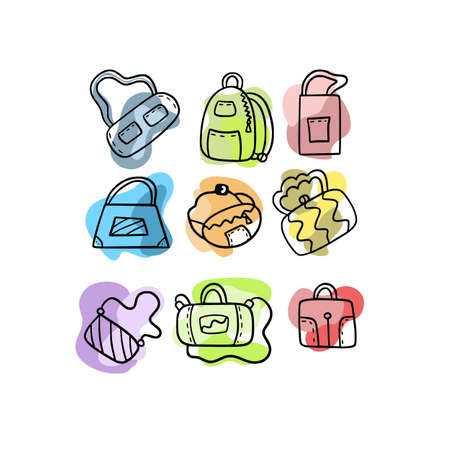 Bags icons set. Vector illustration.のイラスト素材