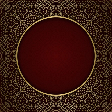 Traditional ornamental background with round frame. Cover decoration.のイラスト素材