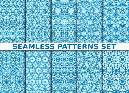Set of ten geometric seamless patterns. Stylish prints with Swatch.のイラスト素材