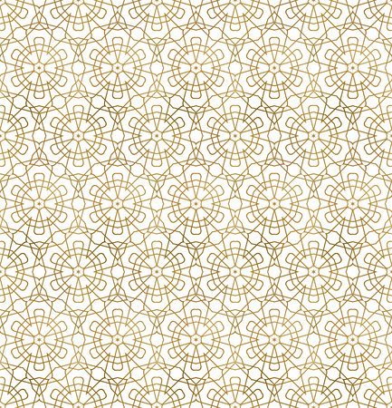 Traditional arabesque seamless pattern. Repeatable background of golden lines.のイラスト素材