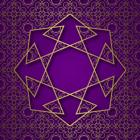 Traditional ornamental background with octagonal mandala form frame.のイラスト素材