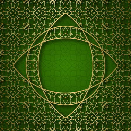 Traditional ornamental background with quadrangular mandala form frame.のイラスト素材