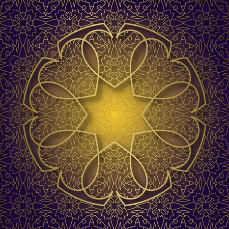 Traditional ornamental background with round eight spades form frameのイラスト素材