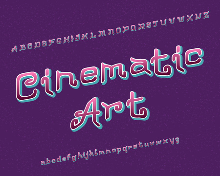 Cinematic Art typeface. Artistic font. Isolated english alphabet.のイラスト素材