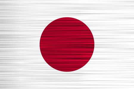 Vector concept of Japanese Flag. White red circle background with specific effect of uneven stripes.のイラスト素材